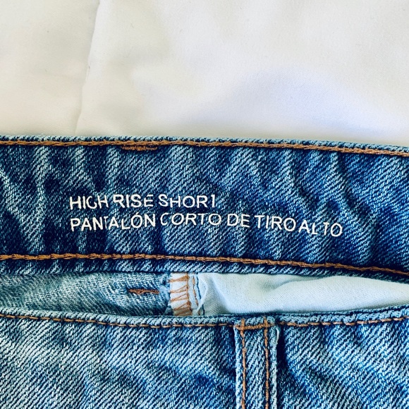 High Rise Distressed Denim Shorts - Picture 3 of 7